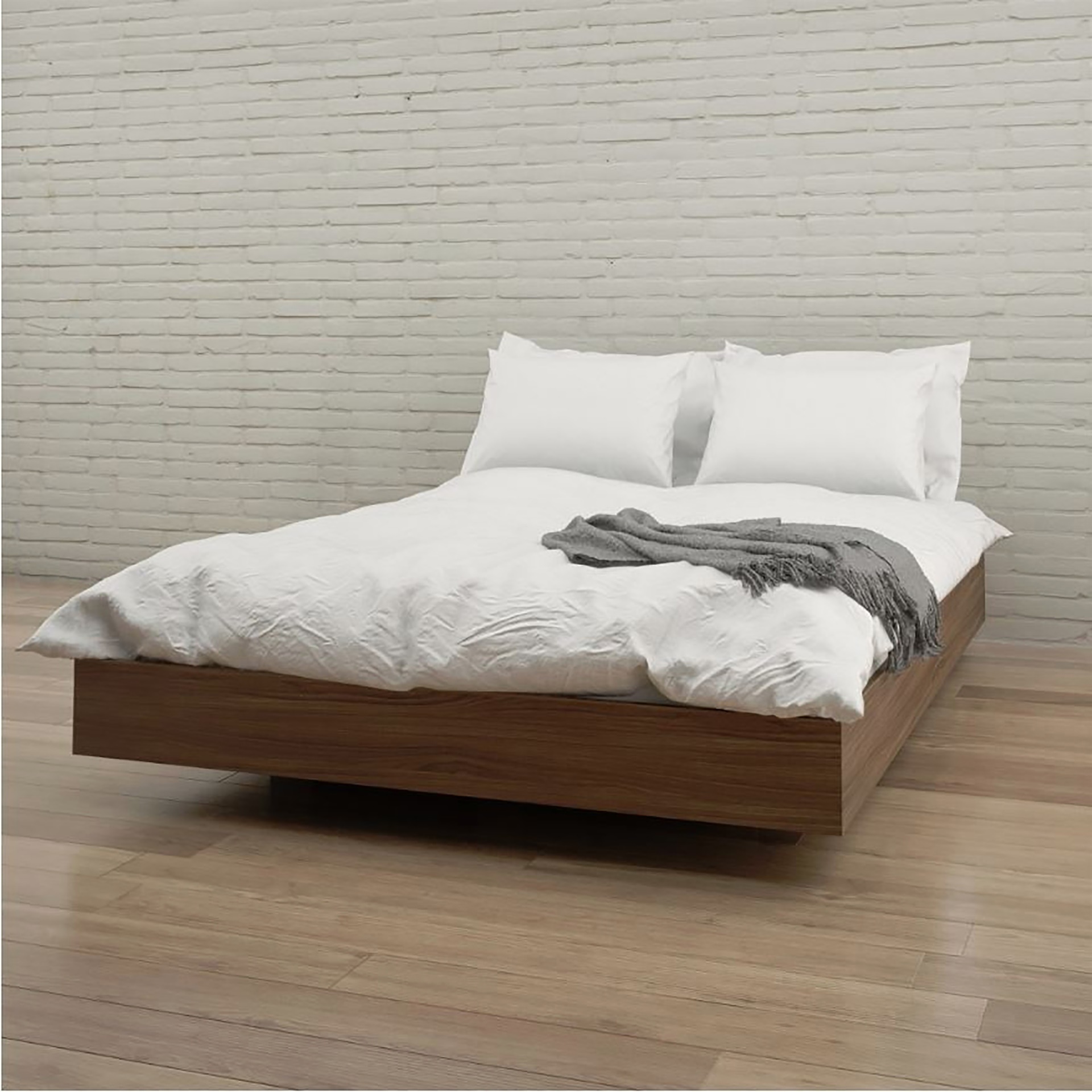 walnut platform bed