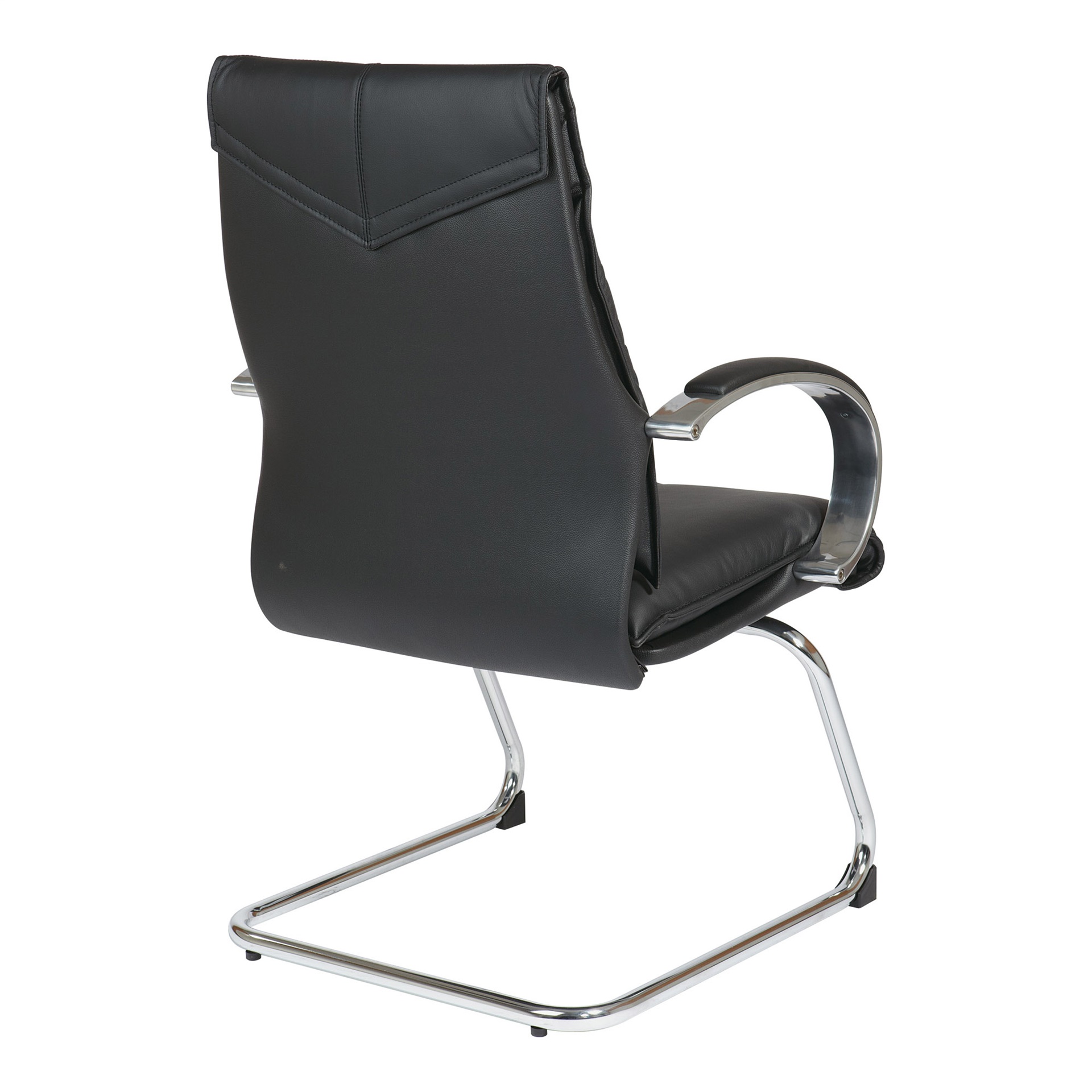 Deluxe Mid Back Leather Visitor's Chair with Chrome Base