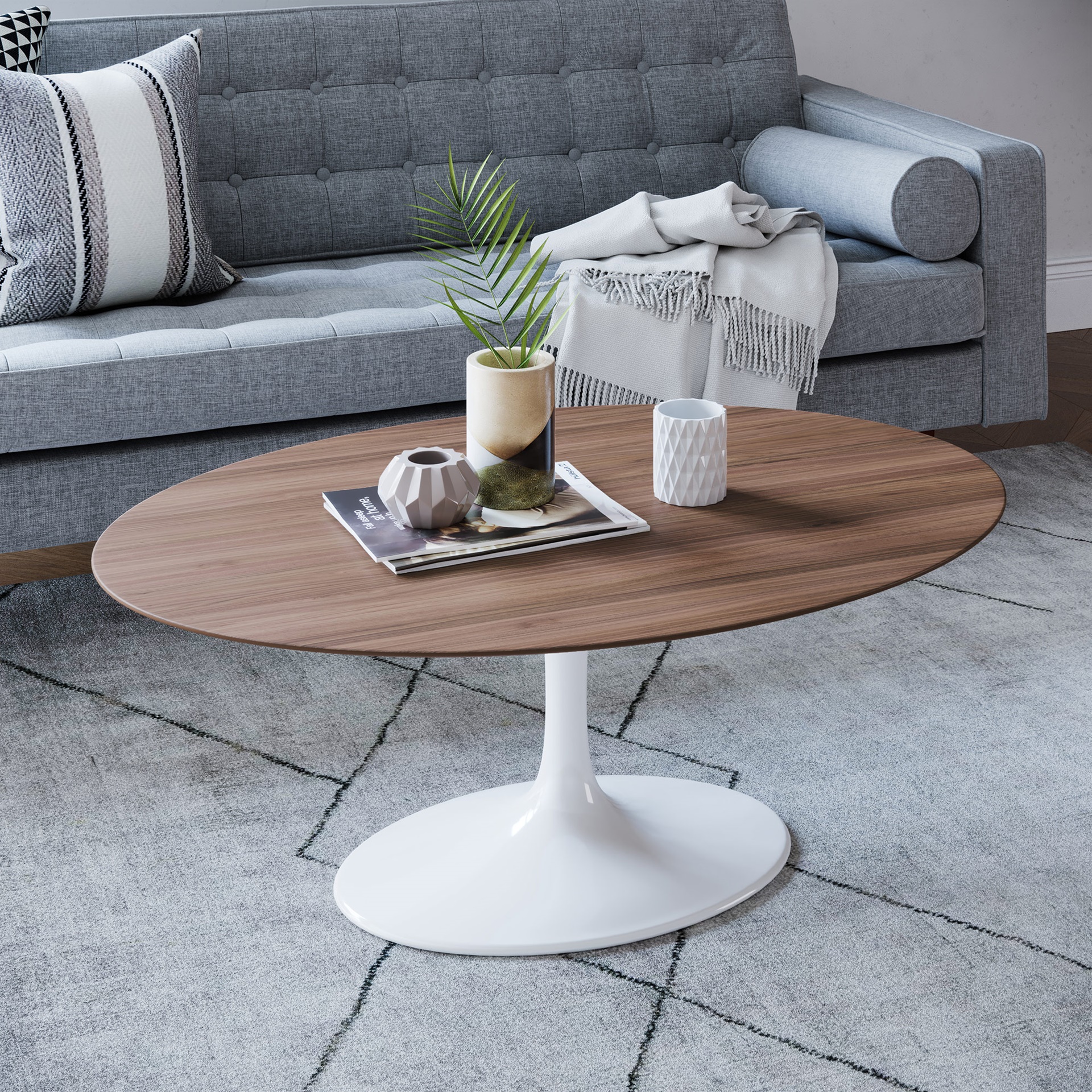 Sienna Pedestal Oval Coffee Table
