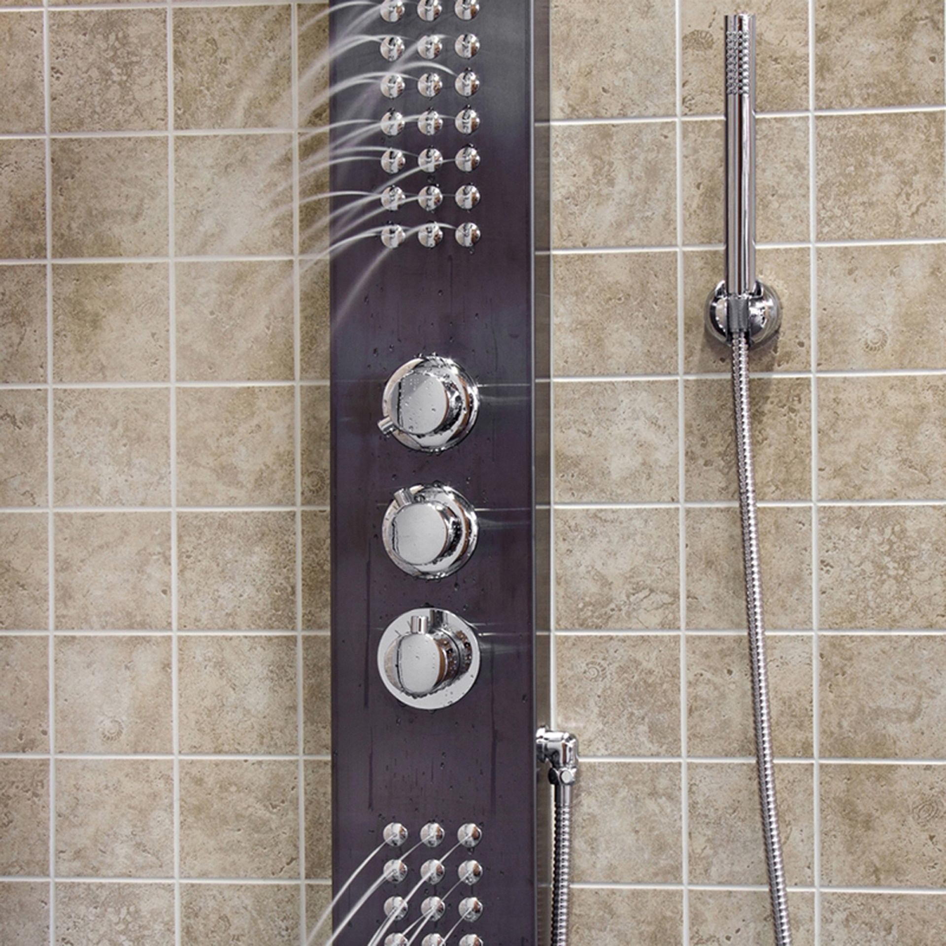Sutherland Shower Panel with Rain Head Massage System