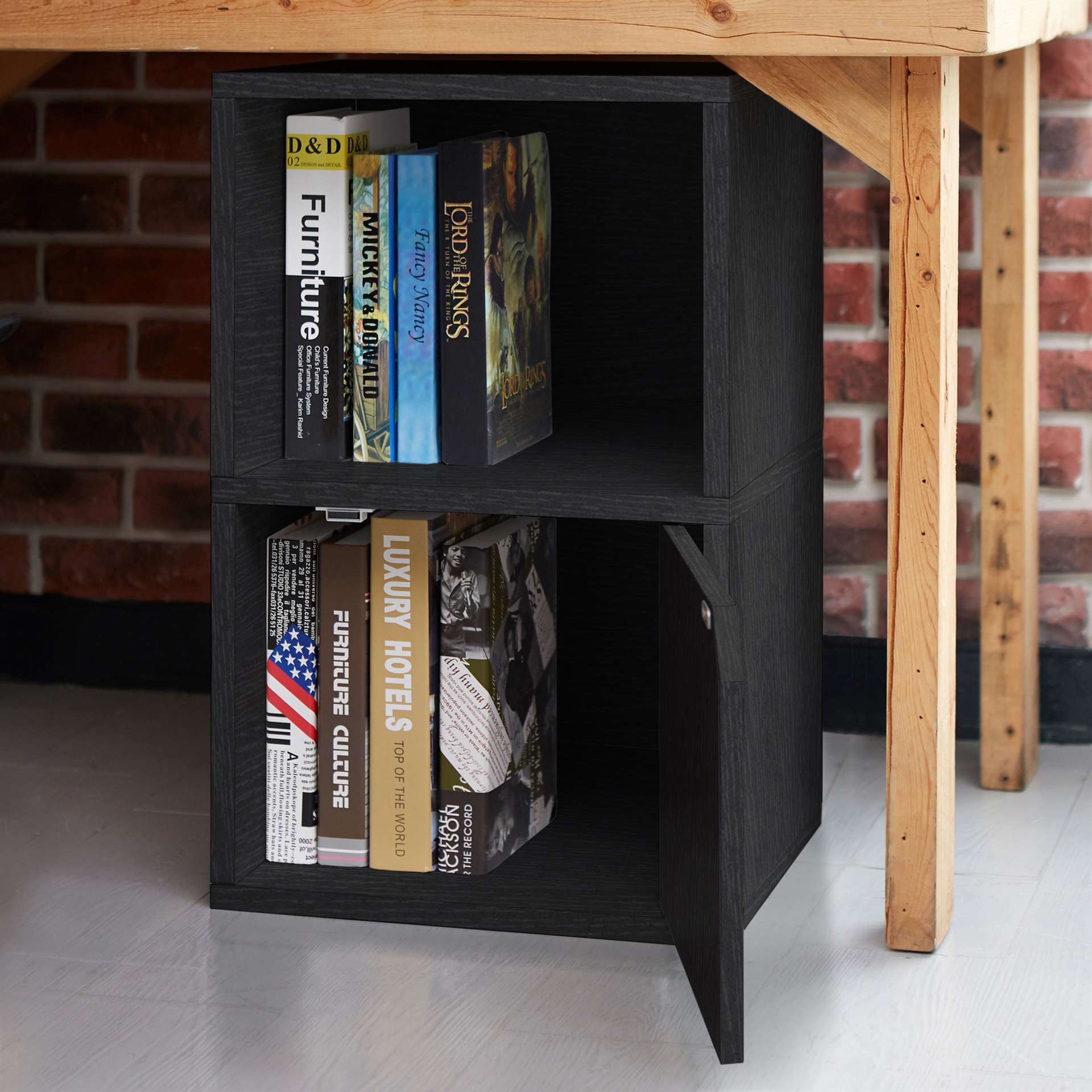 Way Basics Eco Friendly Under Desk Shelf Bookcase with Door