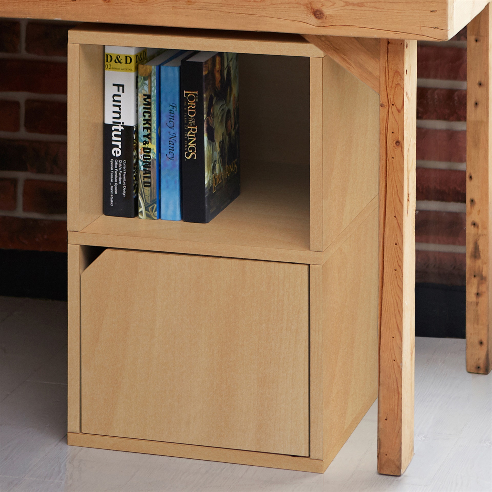 Way Basics Eco Friendly Under Desk Shelf Bookcase with Door