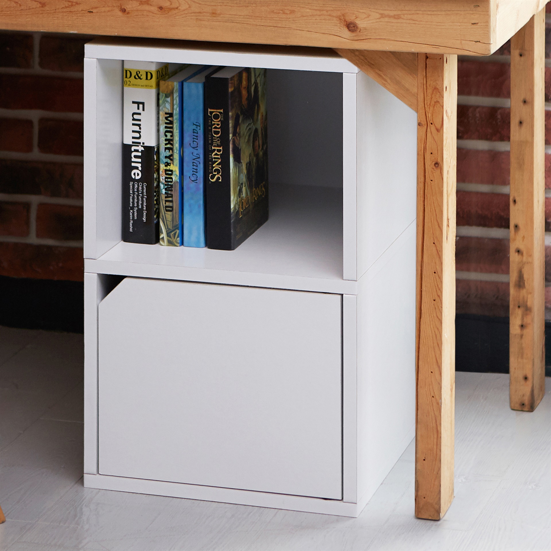 Way Basics Eco Friendly Under Desk Shelf Bookcase with Door