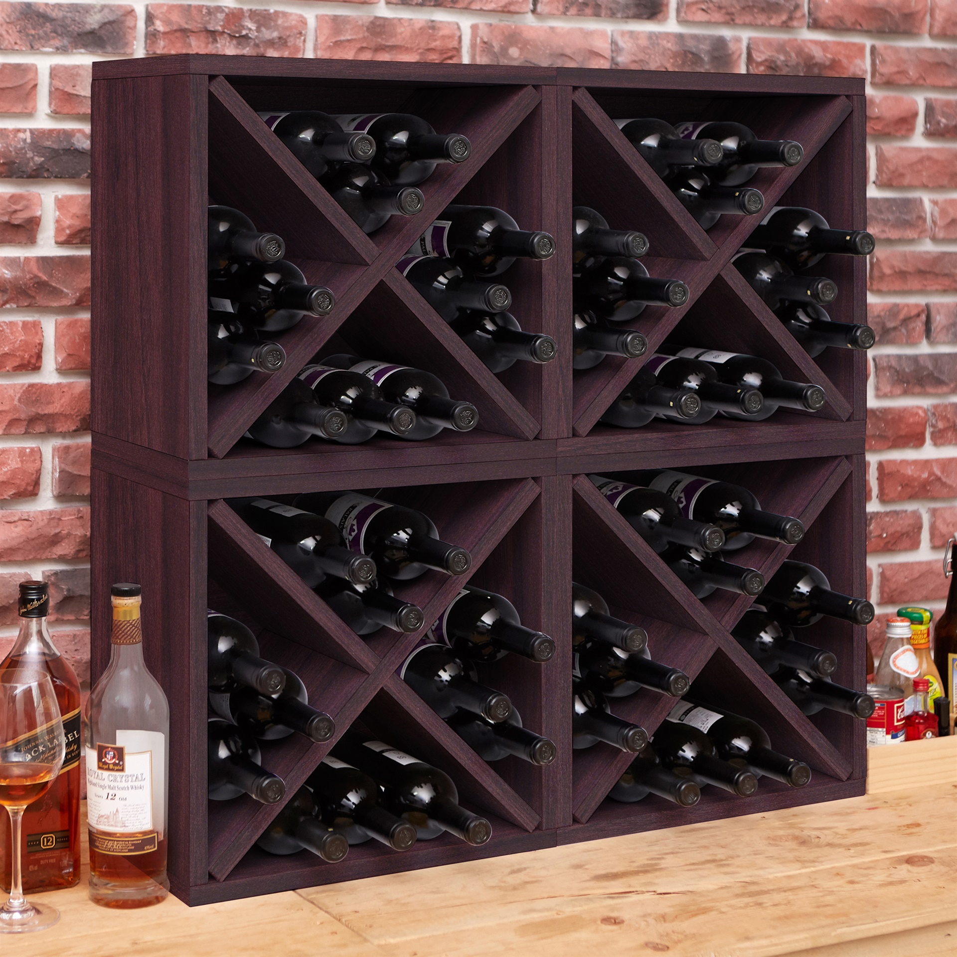 Way Basics Stackable Blox Wine Cube Storage 12 Bottles