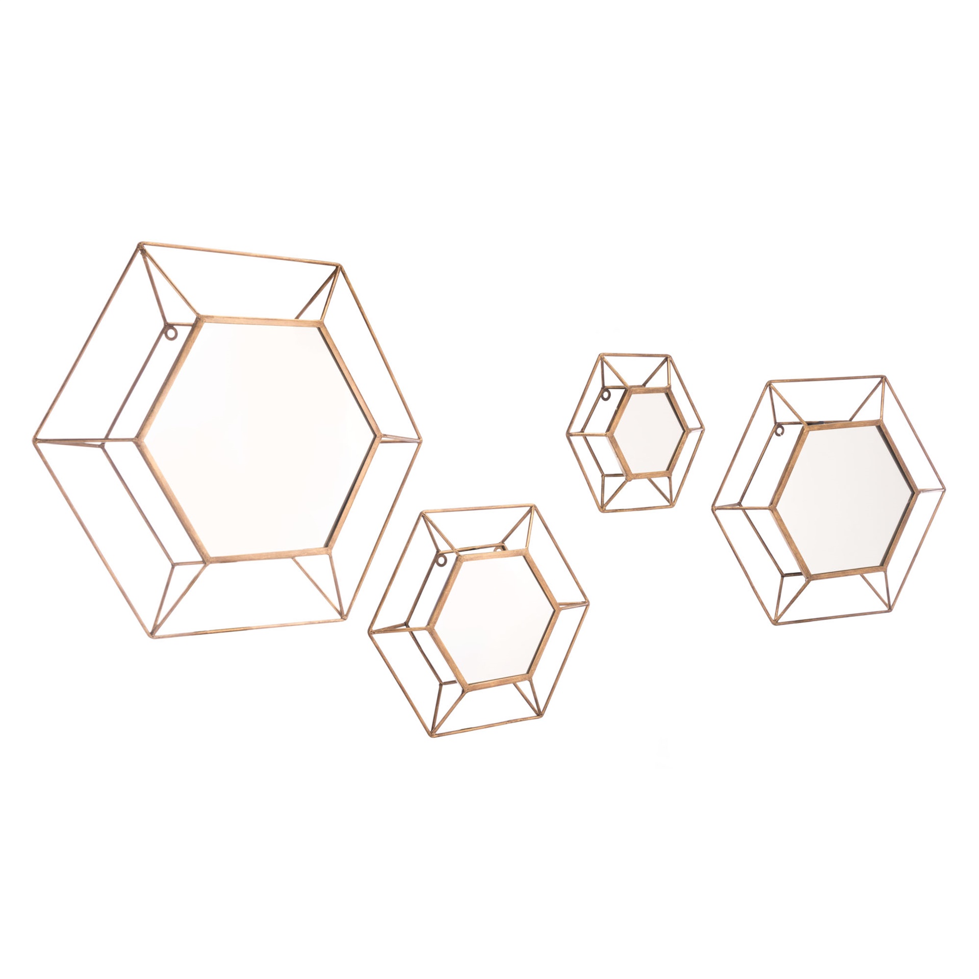 Hexagon Mirror (Set of 4)