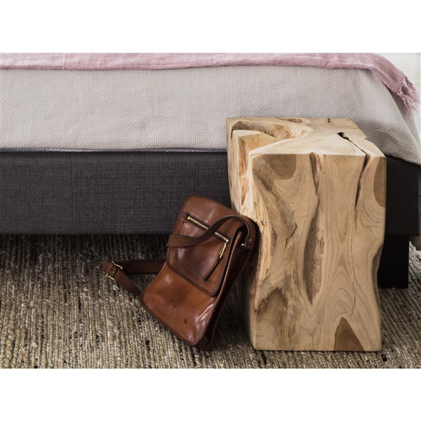 Natural Teak Wood End Table