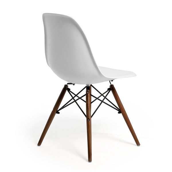 Molded Plastic Side Chair with Wood Legs (Set of 2)