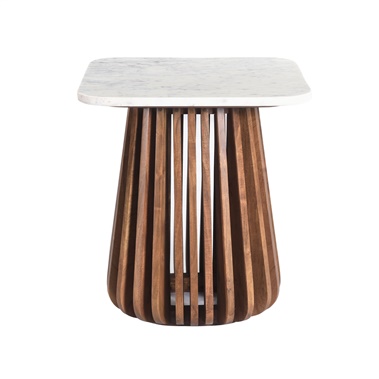 Lacey Square Marble End Table