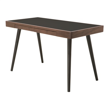 Matte Desk Table - Black and Walnut