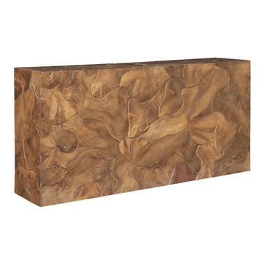 Teak Slice Console Table