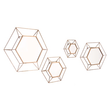 Hexagon Mirror (Set of 4)