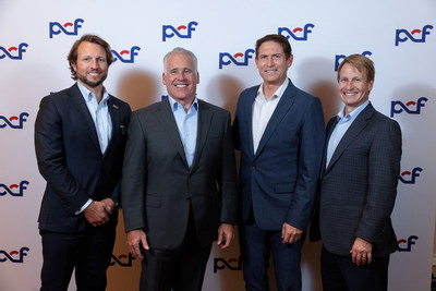 PCF Insurance Services completes management and partner-led buyout from sponsor HGGC. Pictured left to right, John Block (HGGC), Peter Foy (PCF), Steve Young (HGGC) and Neil White (HGGC).