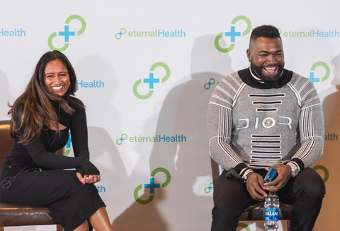 (L-R) – eternalHealth CEO Pooja Ika & David “Big Papi” Ortiz (Photo: Business Wire)