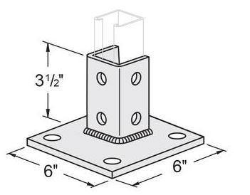 G-620-SQ STRUT 10 HOLE SINGLE POST BASE (SOLD EACH) | American Metals ...