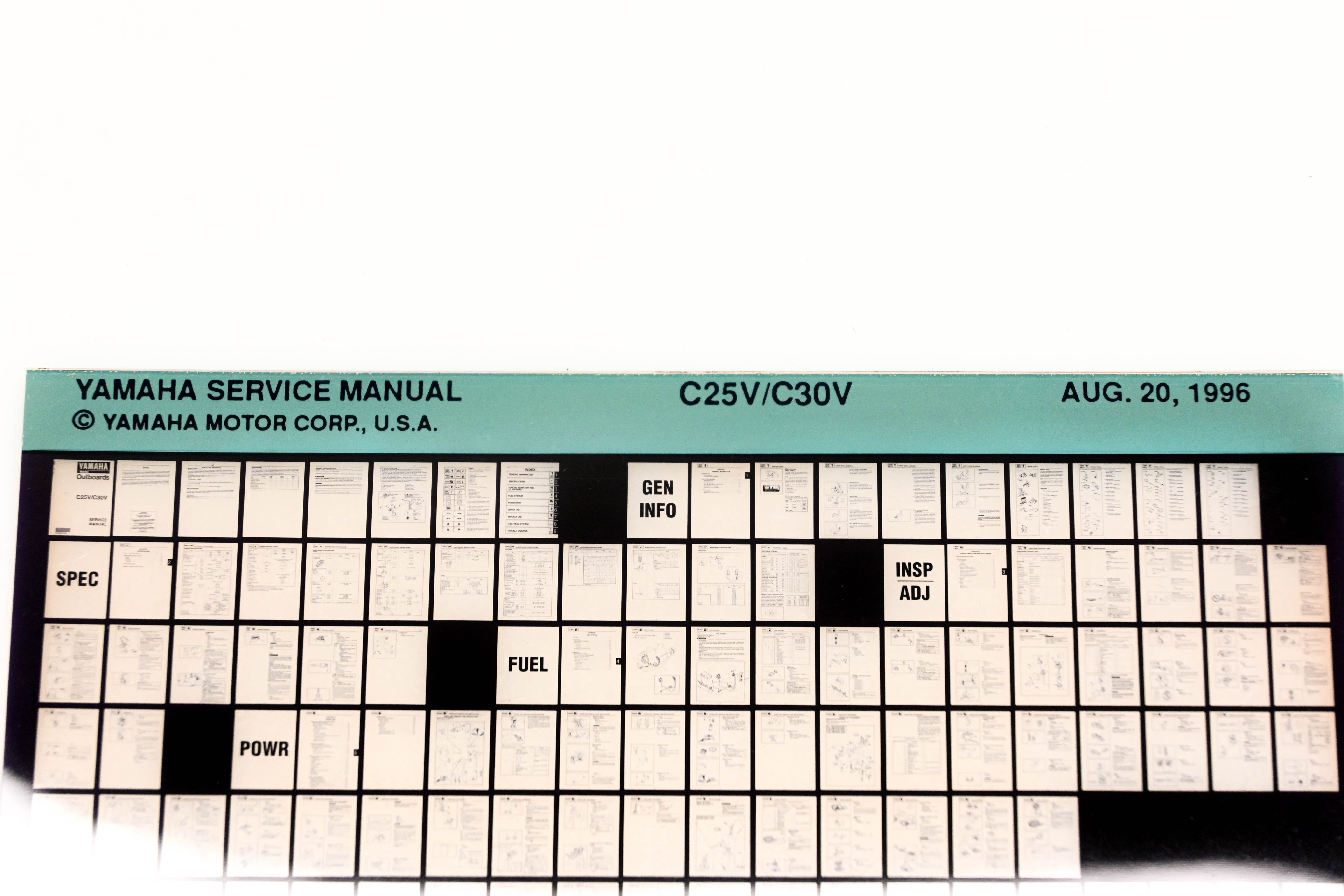 OEM Yamaha XM006-67 1996 C25V/C30V Service Manual Microfiche | eBay