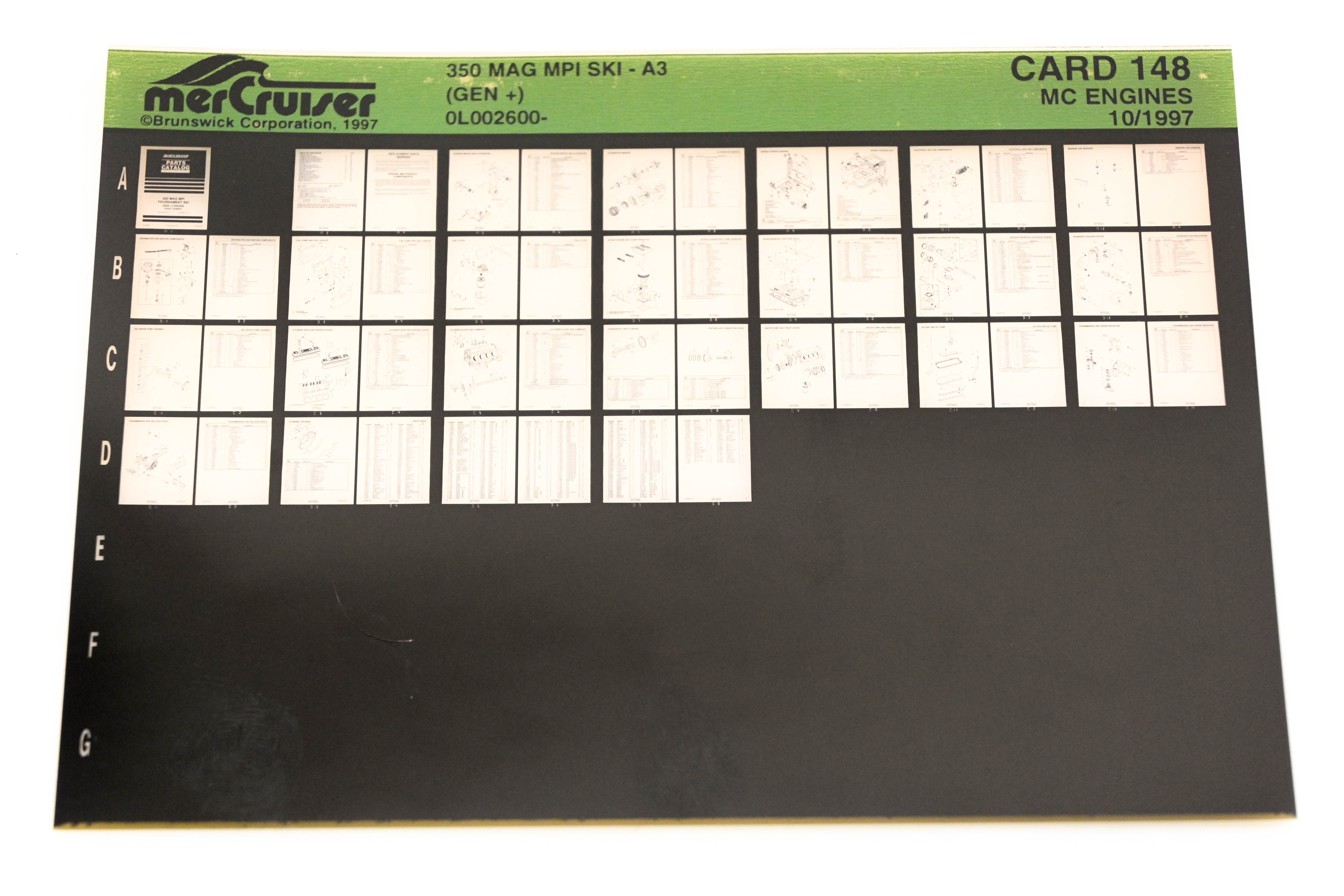Mercruiser XM020-33 350 Magnum MPI SKI A3 Gen+ 0L002600 Card 148