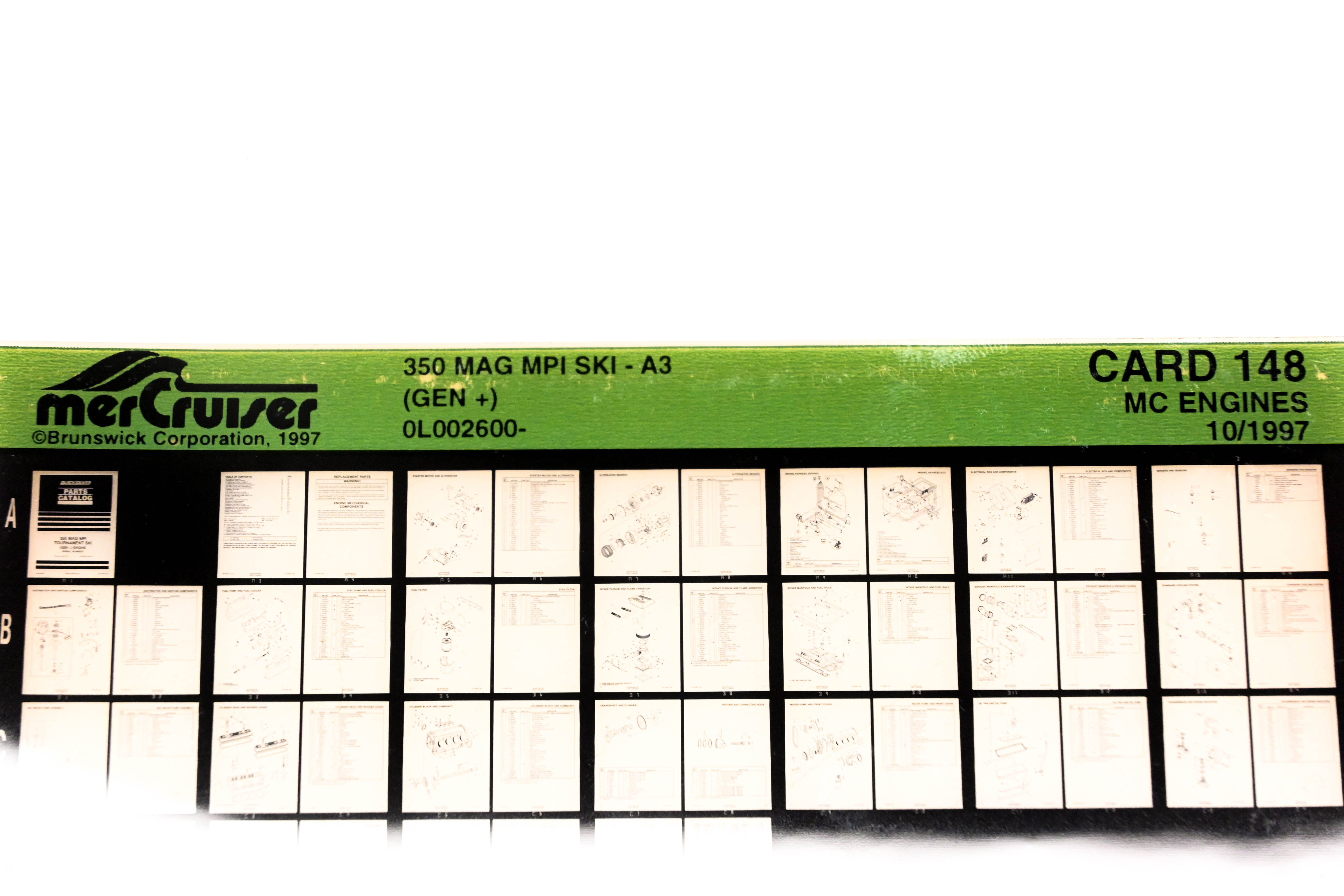 Mercruiser XM020-33 350 Magnum MPI SKI A3 Gen+ 0L002600 Card 148