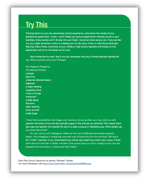 Begin the School Day with Soft Starts (Try It Yourself!) 1