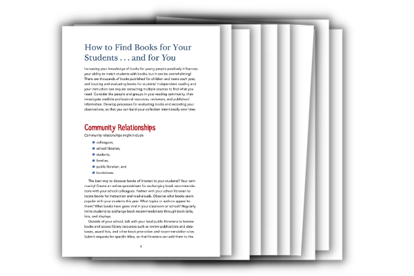 Graphic of several pages representing the appendix to the book The Joy of Reading