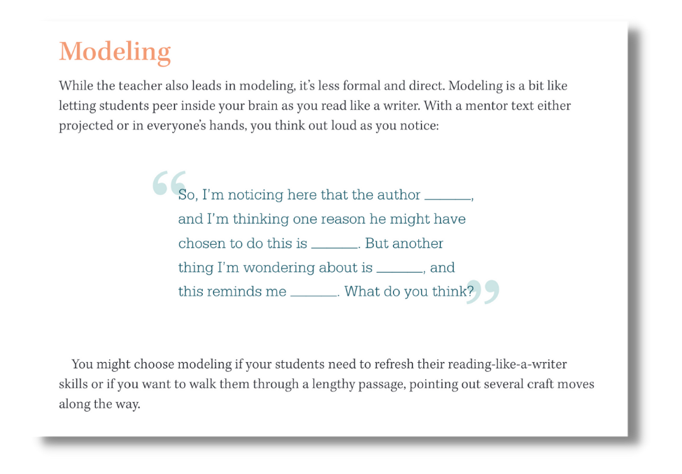 Heinemann Mentor Text Book Grades 6-12