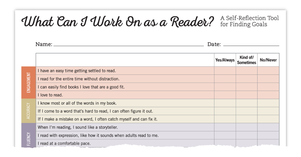 What Can I work on as a Reader A Self Reflection Tool for Finding Goals