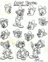 A 1947 model sheet of Dick Lundy's streamlined Andy