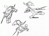 Animation drawings by Emery Hawkins for Shamus Culhane's Dippy Diplomat