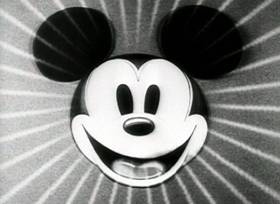 Screenshots from the 1932 Disney cartoon Trader Mickey