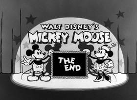 Screenshots from the 1932 Disney cartoon Trader Mickey