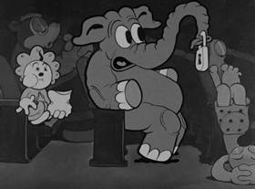 Screenshots from the 1932 Fleischer Studio cartoon Stopping the Show