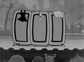 Screenshots from the 1932 Fleischer Studio cartoon Stopping the Show