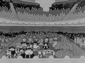 Screenshots from the 1932 Fleischer Studio cartoon Stopping the Show