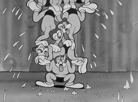 Screenshots from the 1932 Fleischer Studio cartoon Stopping the Show