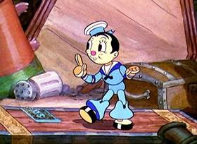 Screenshots from the 1935 Disney cartoon Broken Toys