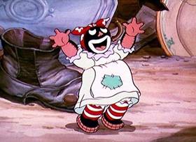 Screenshots from the 1935 Disney cartoon Broken Toys