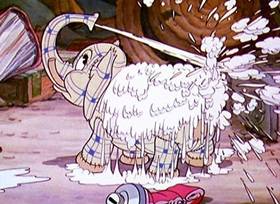 Screenshots from the 1935 Disney cartoon Broken Toys