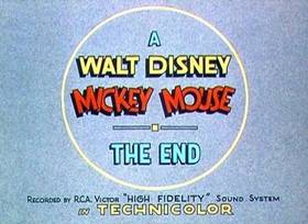 Screenshots from the 1936 Disney cartoon Mickey