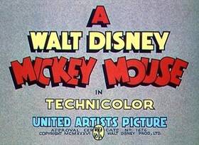 Screenshots from the 1936 Disney cartoon Mickey