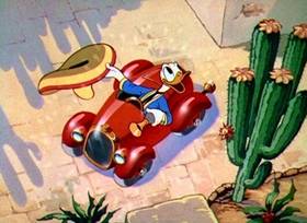 Screenshots from the 1937 Disney cartoon Don Donald