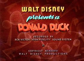 Screenshots from the 1937 Disney cartoon Don Donald