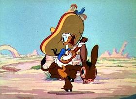 Screenshots from the 1937 Disney cartoon Don Donald