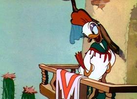 Screenshots from the 1937 Disney cartoon Don Donald