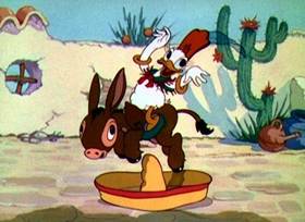 Screenshots from the 1937 Disney cartoon Don Donald