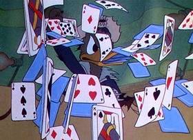 Screenshots from the 1937 Disney cartoon Magician Mickey