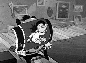 Screenshots from the 1937 Fleischer Studio cartoon My Artistical Temperature