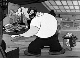 Screenshots from the 1937 Fleischer Studio cartoon My Artistical Temperature