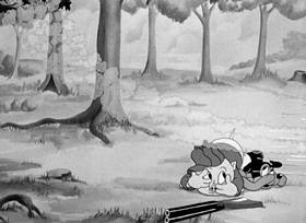 Screenshots from the 1938 Warner Bros. cartoon Porky