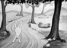 Screenshots from the 1938 Warner Bros. cartoon Porky