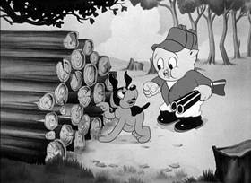 Screenshots from the 1938 Warner Bros. cartoon Porky