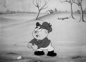 Screenshots from the 1938 Warner Bros. cartoon Porky